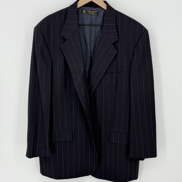 Brooks Brothers 100% Wool Blue Pinstripe Blazer Size 45R - Picture 1 of 4
